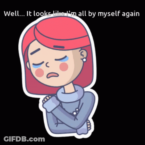 Red-Haired Girl Saying Well It Looks Like I'm All By Myself Again GIF