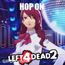 Red-Haired Girl Standing In Front Of Disco Ball Hop On Left 4 Dead 2 GIF