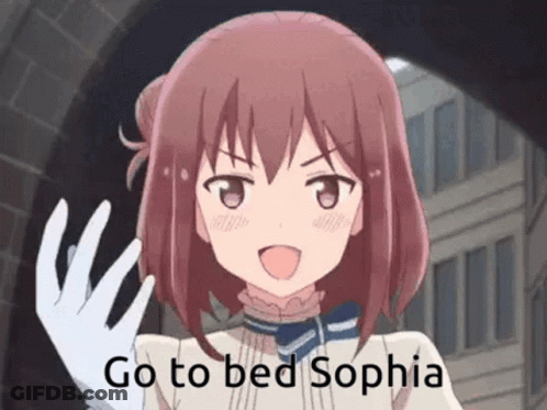 Red Haired Girl Waving Go To Bed Sophia GIF