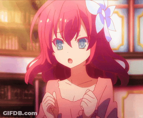 Red-Haired Girl With Blue Eyes And Flower GIF
