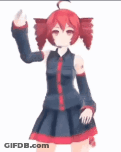 Red-Haired Girl With Hands On Hips And Headset Mic GIF