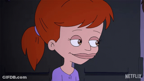 Red-Haired Girl With Netflix Logo GIF