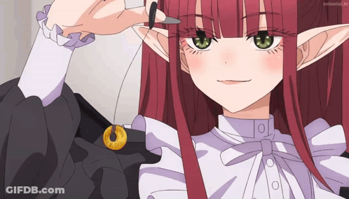 Red Haired Green Eyed Girl Holding Letter A Pendant GIF