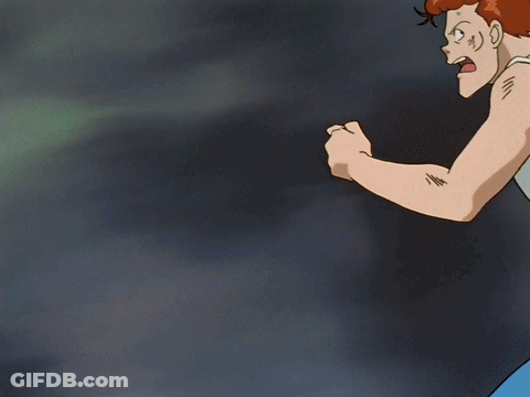 Red-Haired Man Holding Fire GIF