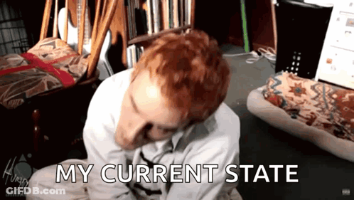 Red-Haired Man Laying On Floor My Current State GIF