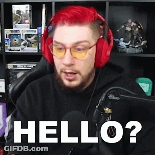 Red Haired Man With Headphones Saying Hello GIF