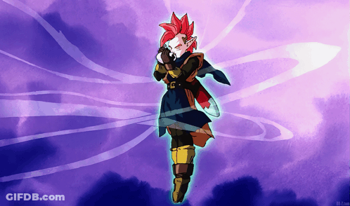 Red-Haired Person Purple Background Db-Com GIF