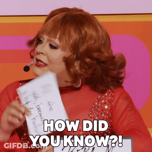 Red Haired Woman Holding How Did You Know Paper GIF
