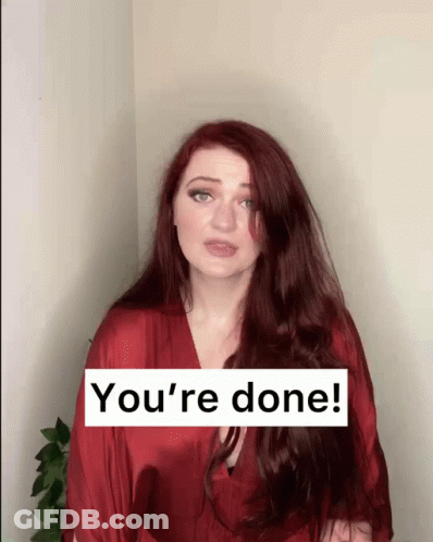 Red Haired Woman Saying You're Done GIF