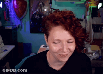 Red Haired Woman Smiling Eyes Closed GIF