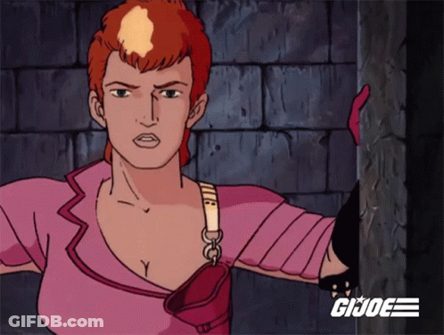 Red Haired Woman With Gi Joe GIF