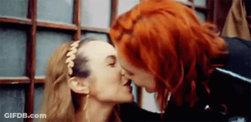 Red Haired Women Kissing GIF