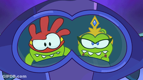 Red Hand Cartoon And Green Crown Character GIF