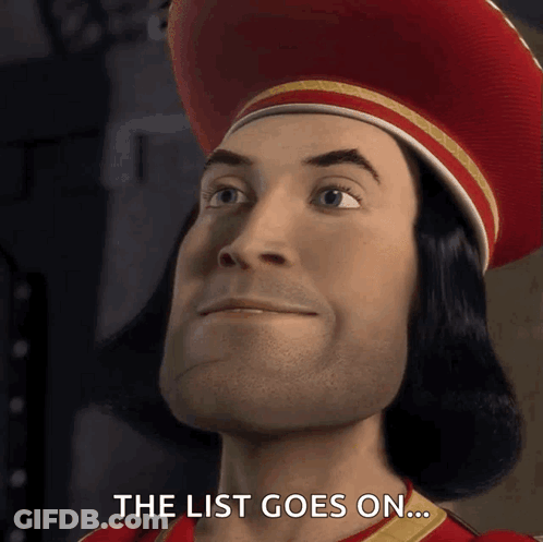 Red Hat Cartoon Saying The List Goes On GIF