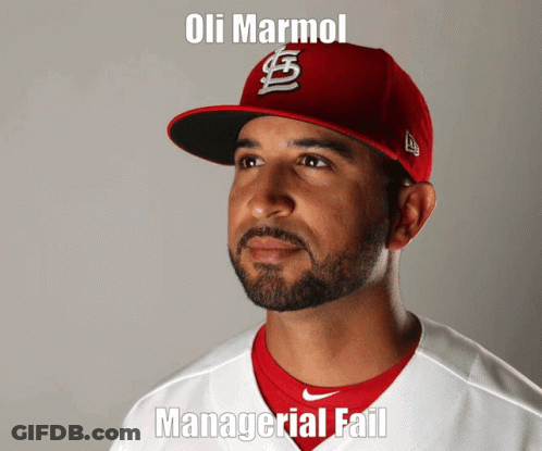 Red Hat Man Oli Marmol Managerial Fail GIF