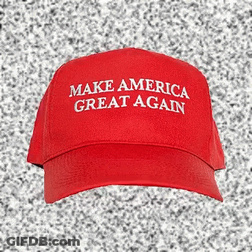 Red Hat Saying Make America Great Again GIF