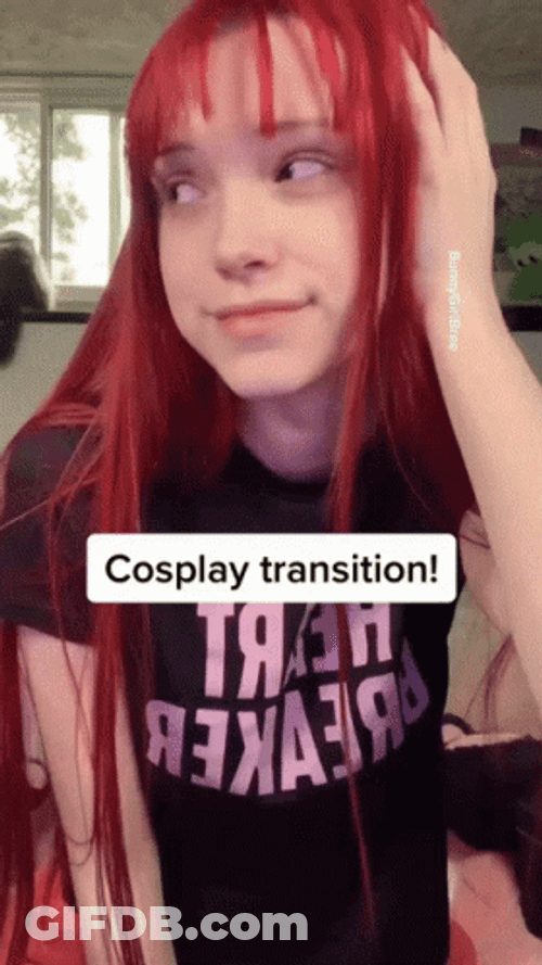 Red Head Girl Transition GIF