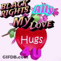 Red Heart Black Rights My Love Hugs Au GIF