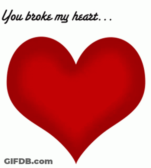 Red Heart Breakin With Tears GIF