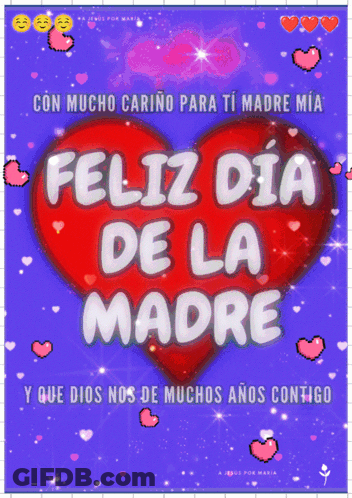 Red Heart Feliz Dia De La Madre Purple GIF