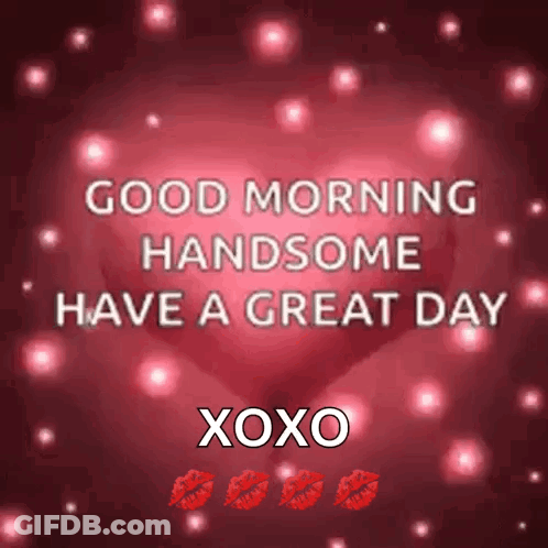 Red Heart Good Morning Handsome GIF
