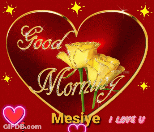 Red Heart Good Morning Mesiye I Love U GIF