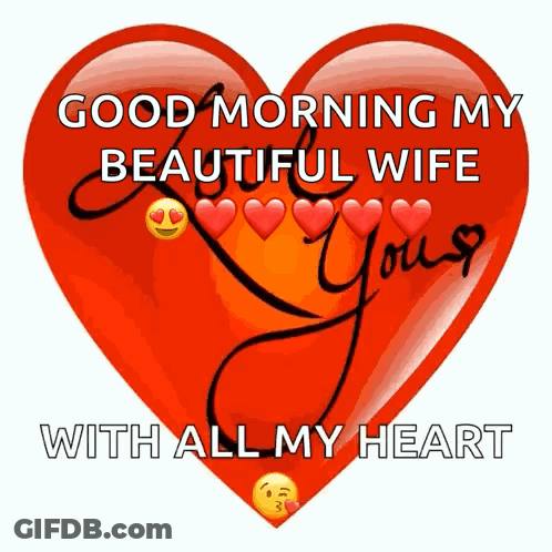 Red Heart Good Morning My Beautiful Wife GIF
