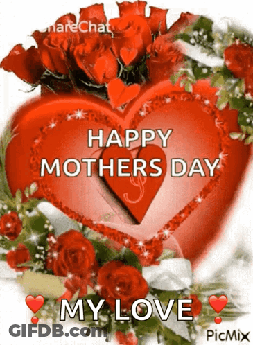 Red Heart Happy Mothers Day My Love GIF