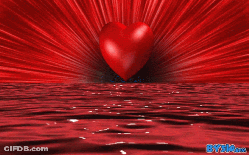 Red Heart In Ocean GIF