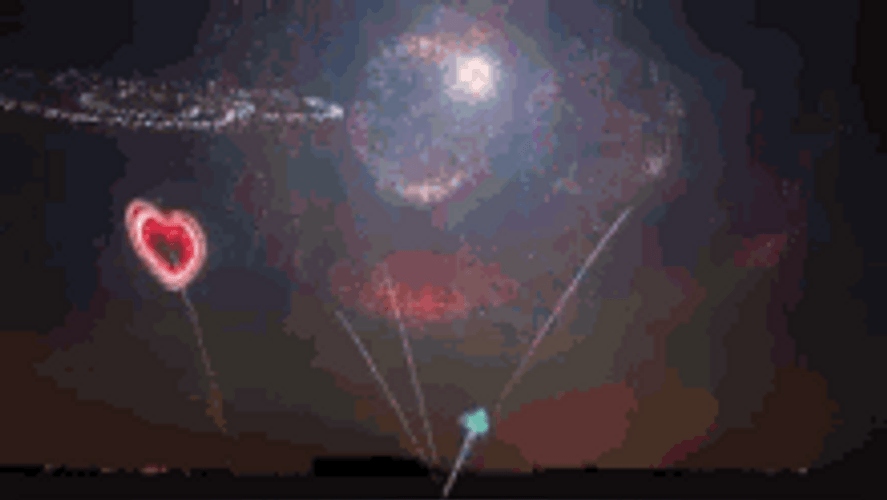 Red Heart Love Fireworks GIF