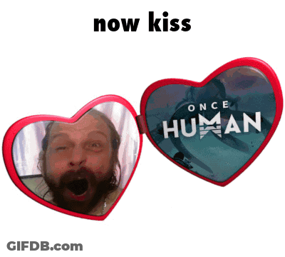 Red Heart Mirror With Man Saying Now Kiss GIF