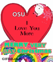 Red Heart Osu I Love You More Merry Very Gay Christmas GIF