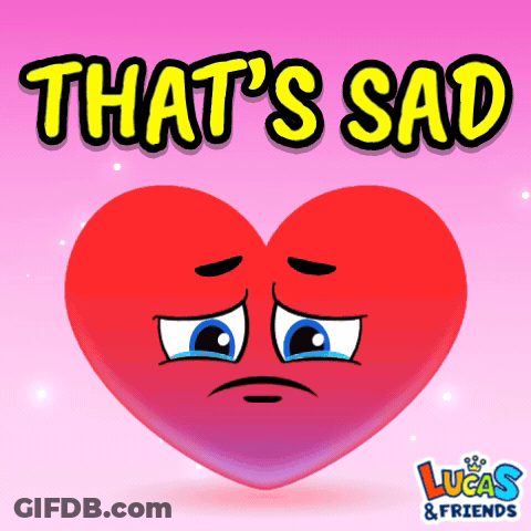 Red Heart Sad Face Saying That's Sad GIF