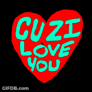 Red Heart Saying Cuz I Love You GIF