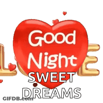 Red Heart Saying Good Night GIF