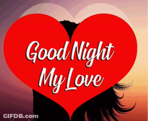 Red Heart Saying Good Night My Love GIF