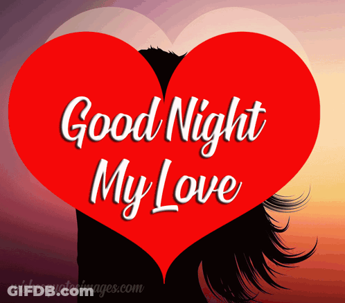 Red Heart Saying Good Night My Love GIF