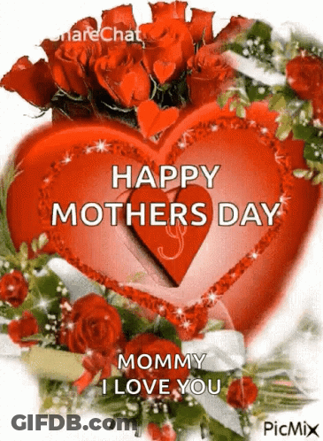 Red Heart Saying Happy Mother's Day GIF