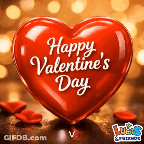 Red Heart Saying Happy Valentine's Day GIF