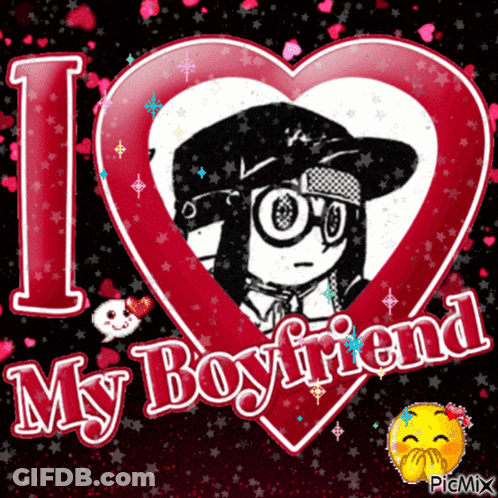Red Heart Saying I Love My Boyfriend GIF