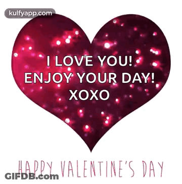 Red Heart Saying I Love You Enjoy Your Day Xoxo GIF