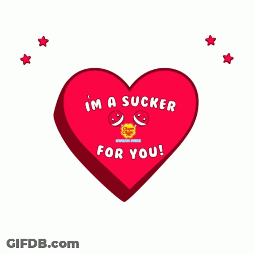 Red Heart Saying I'm A Sucker For You GIF