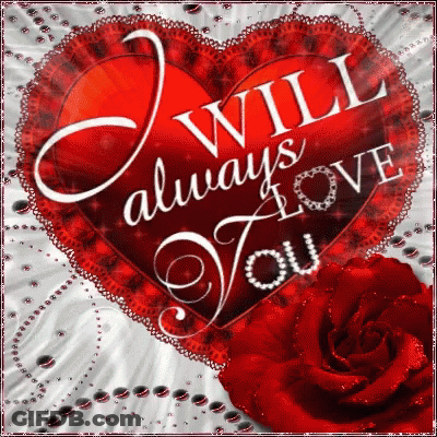 Red Heart Saying I Will Always Love You GIF