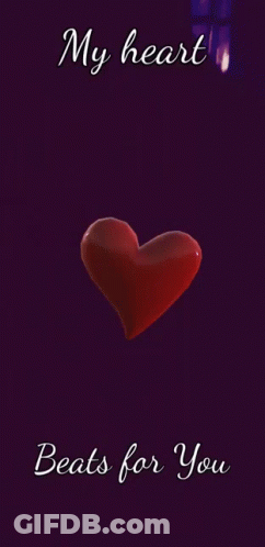 Red Heart Saying My Heart Beats For You GIF