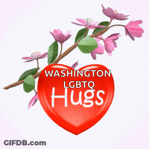 Red Heart Saying Washington LGBTQ Hugs GIF
