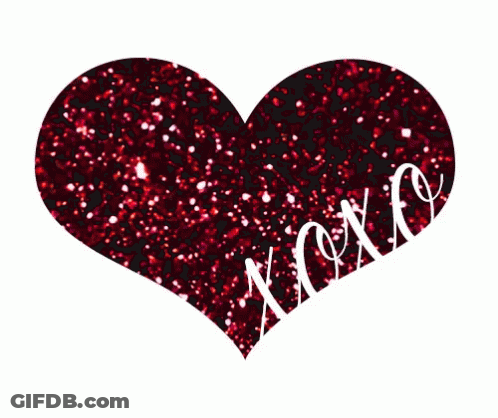 Red Heart Saying XOXO GIF