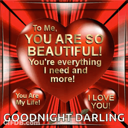 Red Heart Saying You Are Beautiful GIF