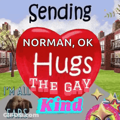 Red Heart Sending Norman Ok Hugs The Gay GIF