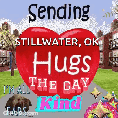 Red Heart Sending Stillwater OK Hugs The Gay GIF