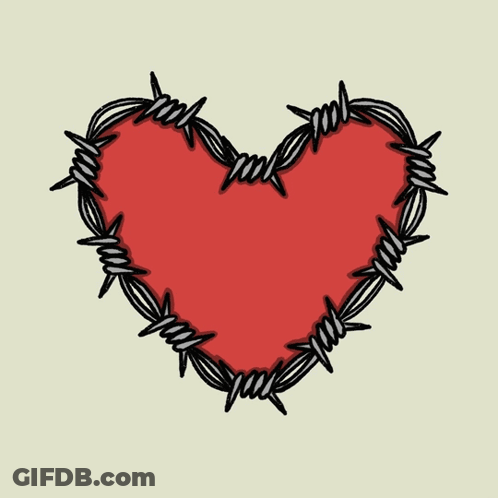 Red Heart Surrounded By Barbed Wire GIF